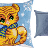 Cross Stitch Pillow Kit "Kitten in the Winter"