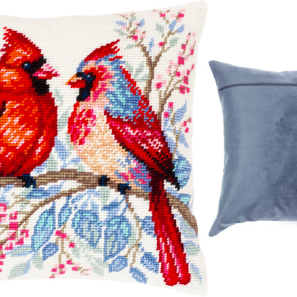 Needlepoint Pillow Kit "Cardinal Pair"