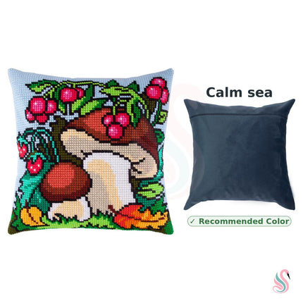 Cross Stitch Pillow Kit "Mushrooms"