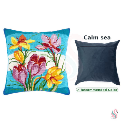 Needlepoint Pillow Kit "Crocuses"
