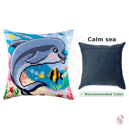 Cross Stitch Pillow Kit "Dolphin"