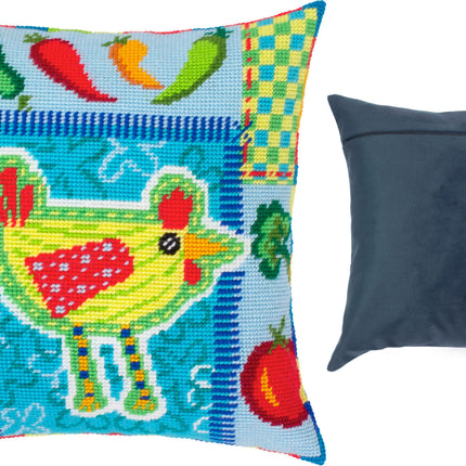 Needlepoint Pillow Kit "Rustic Kitchen Charm"