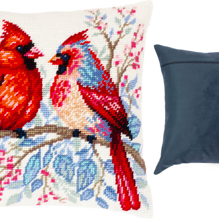 Needlepoint Pillow Kit "Cardinal Pair"