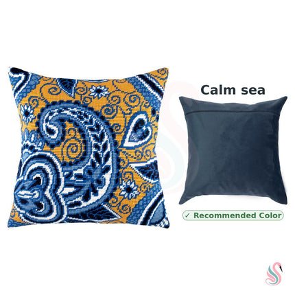 Needlepoint Pillow Kit "Azure and Gold"