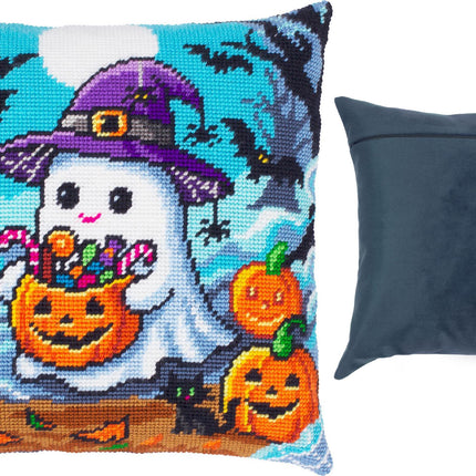 Needlepoint Pillow Kit "Ghost and treats"