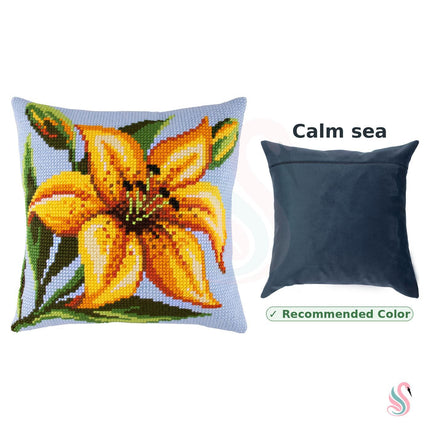 Cross Stitch Pillow Kit "Yellow Lily"