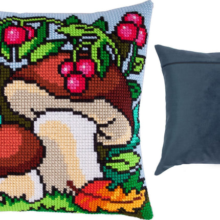 Cross Stitch Pillow Kit "Mushrooms"