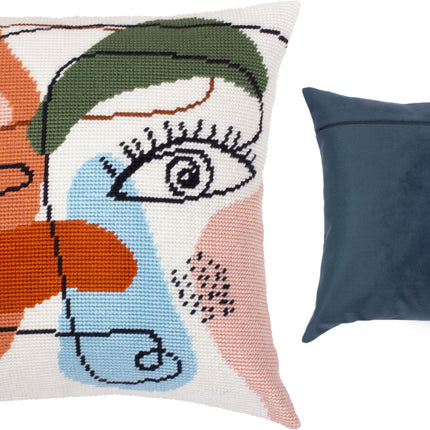 Needlepoint Pillow Kit "Female face"