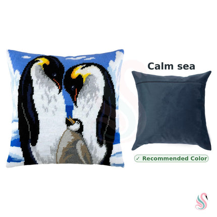 Needlepoint Pillow Kit "Penguins in Love"