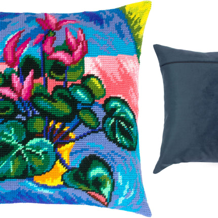Needlepoint Pillow Kit "Cyclamen"