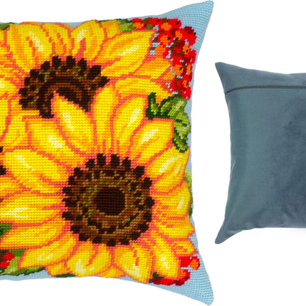 Needlepoint Pillow Kit "Sunflowers and viburnum"