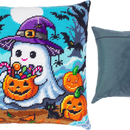Needlepoint Pillow Kit "Ghost and treats"