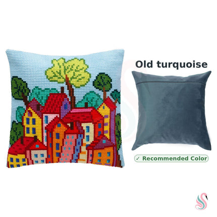 Cross Stitch Pillow Kit "Italian Town"