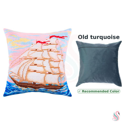 Needlepoint Pillow Kit "Sailing Ship"