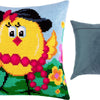 Cross Stitch Pillow Kit "Chick with a Necklace"