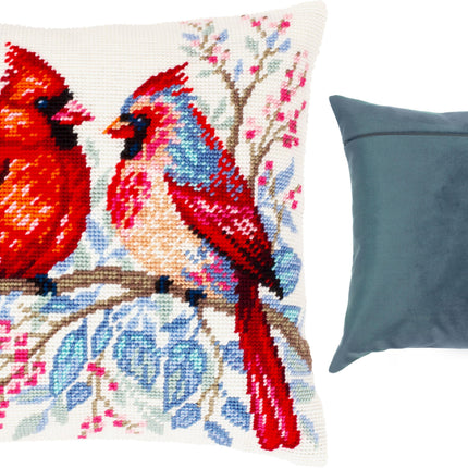 Needlepoint Pillow Kit "Cardinal Pair"