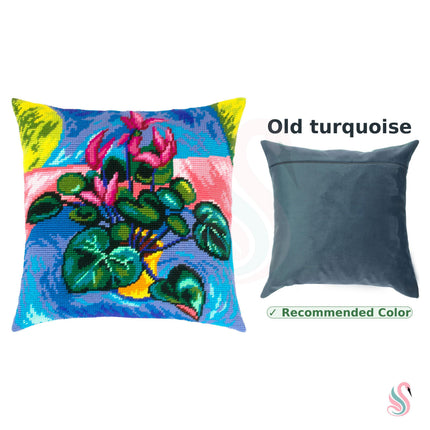 Needlepoint Pillow Kit "Cyclamen"