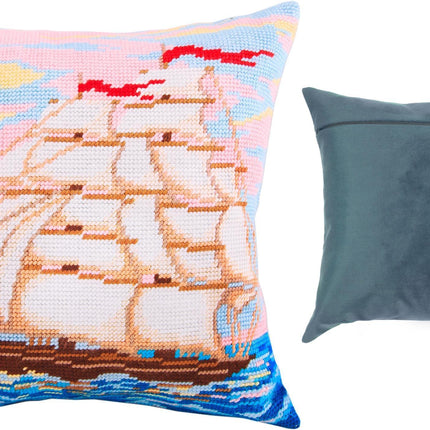 Needlepoint Pillow Kit "Sailing Ship"