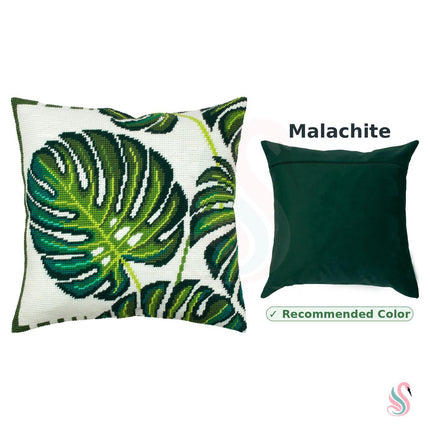 Needlepoint Pillow Kit "Monstera Leaves"