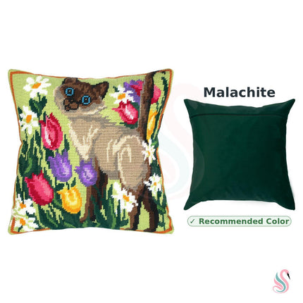 Needlepoint Pillow Kit "Siamese Cat"