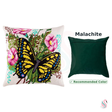 Needlepoint Pillow Kit "Swallowtail on Field Bindweed"