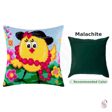 Cross Stitch Pillow Kit "Chick with a Necklace"