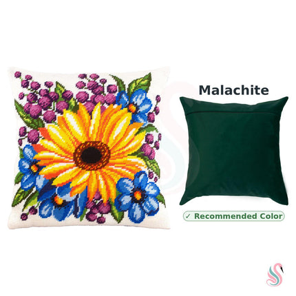 Needlepoint Pillow Kit "Sunflower among flowers"