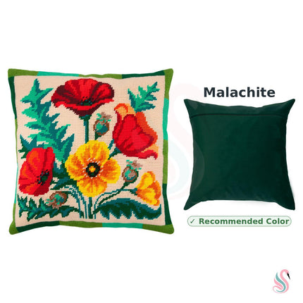 Needlepoint Pillow Kit "Bouquet of Poppies"