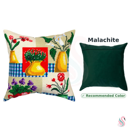Needlepoint Pillow Kit "Vases and Flowers"