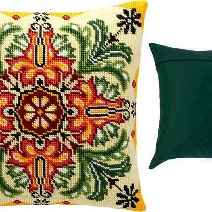 Needlepoint Pillow Kit "Kaleidoscope of Flowers"