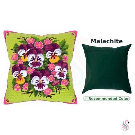 Needlepoint Pillow Kit "Bouquet of Violas"