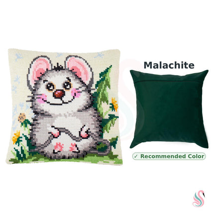 Cross Stitch Pillow Kit "Funny Mouse"