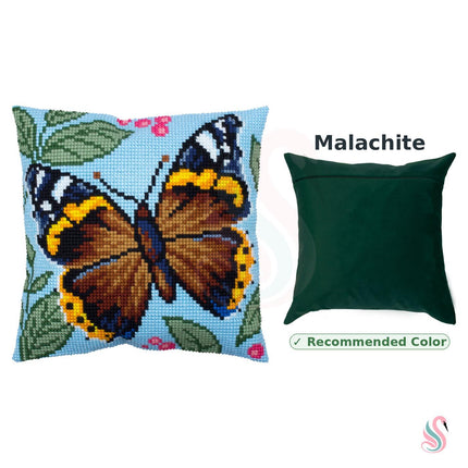 Cross Stitch Pillow Kit "Red Admiral"