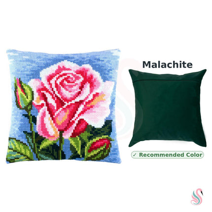Cross Stitch Pillow Kit "Pink Rose"
