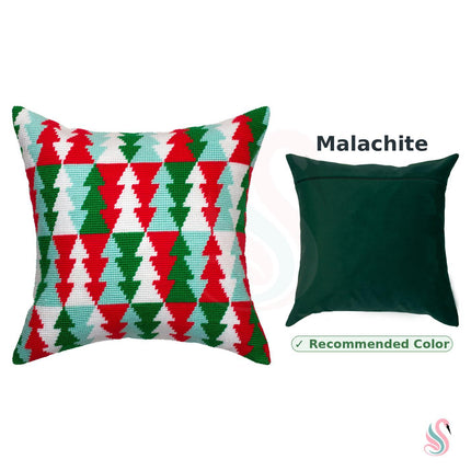 Needlepoint Pillow Kit "Christmas Trees Pattern"