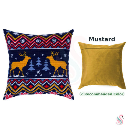Needlepoint Pillow Kit "Winter moose"