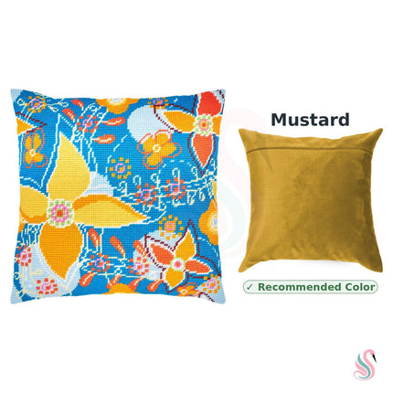 Needlepoint Pillow Kit "Blue Field"