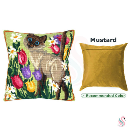 Needlepoint Pillow Kit "Siamese Cat"