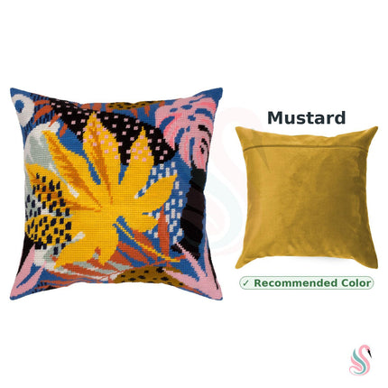 Needlepoint Pillow Kit "Tropical leaves"