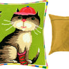 Needlepoint Pillow Kit "A Cat and a Mouse"