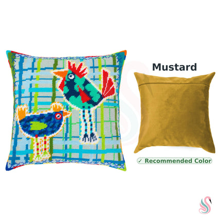 Needlepoint Pillow Kit "Hens"