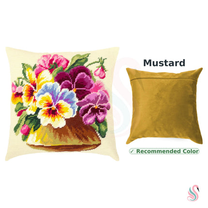 Needlepoint Pillow Kit "Vase with Violets"