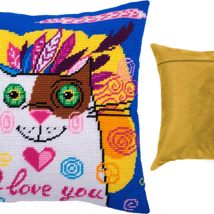 Needlepoint Pillow Kit "Beloved Cat"