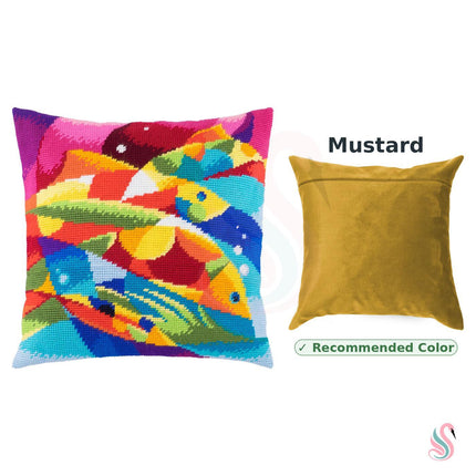 Needlepoint Pillow Kit "Abstract Fish"