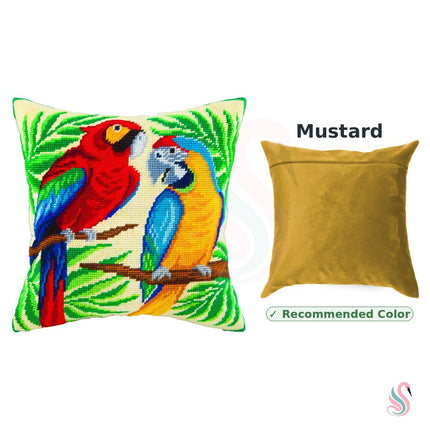 Needlepoint Pillow Kit "Two Parrots"