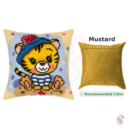 Cross Stitch Pillow Kit "Baby Tiger"