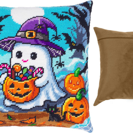 Needlepoint Pillow Kit "Ghost and treats"