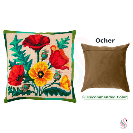 Needlepoint Pillow Kit "Bouquet of Poppies"