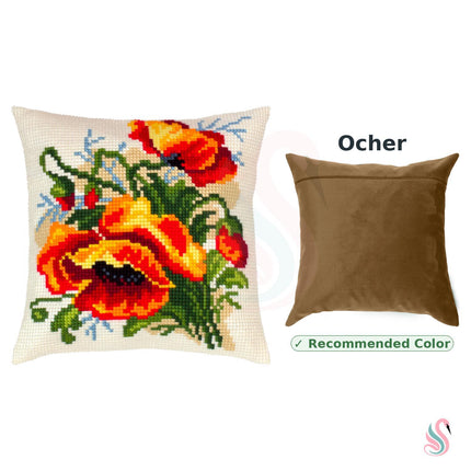 Cross Stitch Pillow Kit "Poppies, C. Klein"