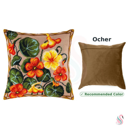Needlepoint Pillow Kit "Nasturtium"